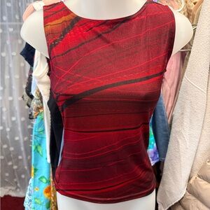 Y2K red and black cross cross tank top